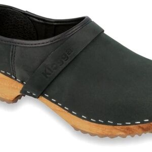 Size 45 Black Nubuck Klogga closed back clogs